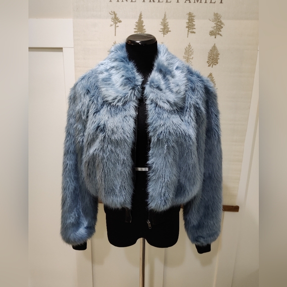 EXPRESS X Negin Mirsalehi Women’s Faux Fur Bomber Jacket-Small - Picture 1 of 13